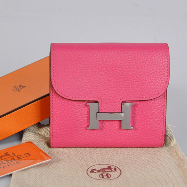 A608 Hermes Costanza pelle Portafoglio clemence a Peach